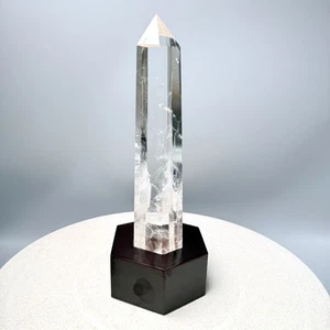 7,8 Zoll natürlicher klarer Quarz Bergkristall Punkt Heilkristall Reiki Kristall Turm - Bild 1 von 10