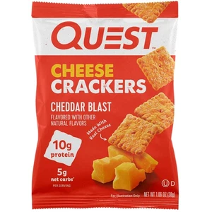 Quest Nutrition Cheese Crackers, Cheddar Blast, 10g 1.06 Ounce (Pack of 12)  - Picture 1 of 10