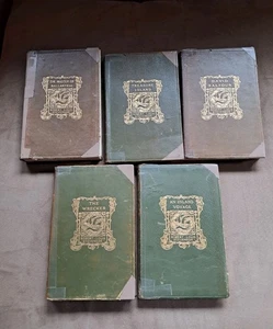 Antique 1900s Robert Louis Stevenson 5 Vol. Collect Works Leather Bound Scribner - Foto 1 di 19