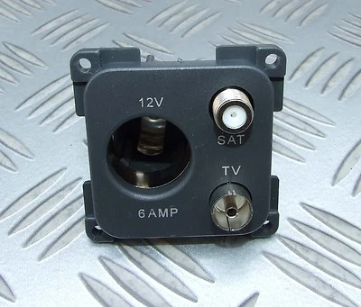 AERIAL 12V & SATELLITE SOCKET TO FIT CBE & C-LINE FRAMES MOTORHOME BOAT CARAVAN - Image 1 of 2