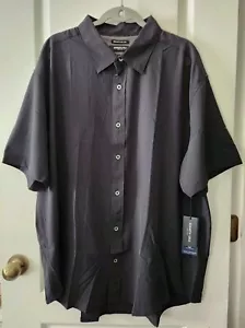 Kenneth Cole Men's Lightweight Woven Shirt Short Sleeve Water Repellent Black 3X - Picture 1 of 13