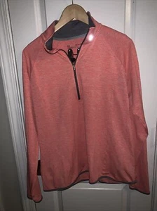 Under Amour Womens Fitted Shirt Jacket Quarter Zip Mock Neck Xl Orange Bright - Picture 1 of 18