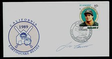 Jose Canseco signed autograph 1989 California Earthquake Relief St Vincent Cover