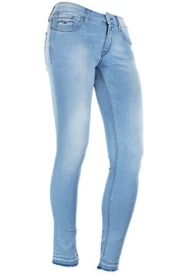 Replay Luz Skinny Stretchjeans Cropped Power Stretch Denim Damen Blau - Picture 1 of 4