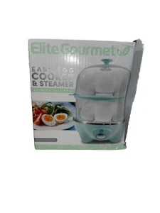 Elite Gourmet 2 Tiered Rapid Egg Cooker Cook Up To 14 Eggs New In Box EGC1405M - Picture 1 of 9
