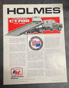 Original 2 page Ernest Holmes Wrecker Steel Carrier C170B sales brochure 1984 Ne - Bild 1 von 2