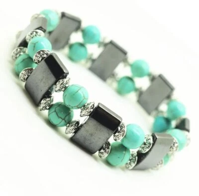 Hot Sales Rainbow Fluorite Bracelets Hematite Magnetic Healing Jewelry Bangle - Image 1 of 4