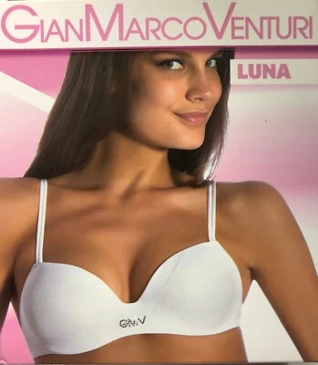 REGGISENO IMBOTTITO preformato GianMarcoVenturi art. LUNA- Bianco-Nero-Pelle-1-5 - Immagine 1 di 4