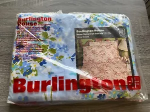 Sábana plana completa vintage Burlington tela azul flower power nuevo stock antiguo - Imagen 1 de 15