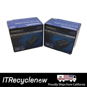 NEW Lot of 2 Sabrent Smart 10-Port USB Fast Charging Station 12 Amps 60W AX-TPCS - Picture 1 of 4