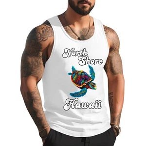 Tie Dye Sea Turtle Vacation Hawaiian Tank Top - Picture 1 of 7