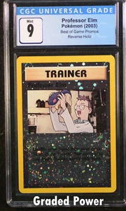Promo Professor Elm Best of Game CGC 9 Reverse Holo (9133) Pokemon  - Picture 1 of 1