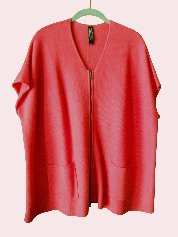 MARLA WYNNE BOXY KIMONO MANGA CREMALLERA FRONTAL CÁRDIGAN, BUSTO ALREDEDOR DE 55", TALLA S, NUEVO SIN ETIQUETAS Foto 1 de 4