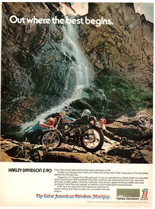 Harley Davidson Vintage Print Ad Z-90 Mini Bike Motorcycle 1974 Waterfall 8.5x11 - Picture 1 of 2
