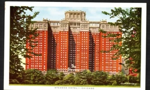 Postcard Chicago The Stevens Largest Hotel in World Unposted Chrome - Picture 1 of 2