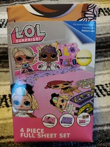 L.O.L. Surprise Remix Sheet Set Kids Bedding 4-Piece Full Size Microfiber NEW - Picture 1 of 4