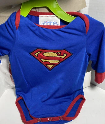 DC Superman Infant Costume 6-12 Months Hat Pants Cape Super Hero Dress Up New - Image 1 of 4