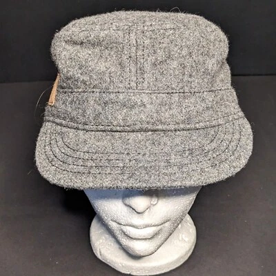 Ladies Billabong Grey Wool Military Hat Leather Embellishment  Silver Embellish Foto 1 de 4