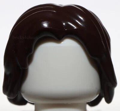 Lego Dark Brown Headgear Hair Mid Length Tousled Parted - Image 1 of 2