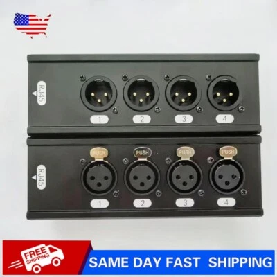3Pin 4 Channel XLR Male Female To Single Ethercon Audio Network Box Extender USA - Image 1 of 4