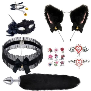 False Fox Tail With Metal Anal-Butt Plug Cosplay Romance Game Funny Toy Games US - Picture 1 of 18