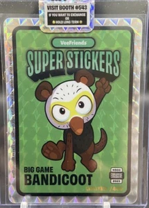 VeeFriends Super Stickers Big Game Bandicoot 2023 National NSCC VIP Sp - Picture 1 of 1