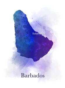 Barbados Map ART PRINT Travel, Barbados Gift, Home decor, Wall Art - Picture 1 of 1