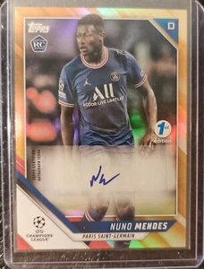 Topps UEFA Champions 1st Edition Nuno Mendes RC Rookie Auto Paralela 14/25 - Imagen 1 de 2