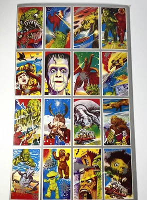 Cartões colecionáveis Toho Monster 1960’s Vintage raros japoneses menko Ultra Q folha sem cortes - Imagem 1 de 4