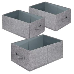 3er Pack Große Stoff Aufbewahrungsbehälter 18,5x11x7,8 Zoll Faltbar Schrank Organizer Kleidung - Bild 1 von 8