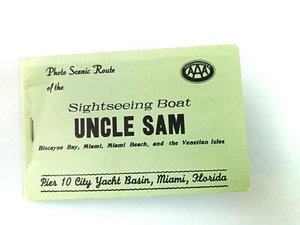Sightseeing Boat Uncle Sam BLACK & WHITE Photo Booklet Miami Florida TRIPLE AAA - Bild 1 von 7