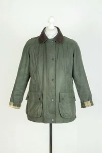 Barbour Classic Beadnell Olive Wax Cotton Ladies Jacket Size UK 16 US 12 - Picture 1 of 10