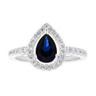 925 Sterling Silver Natural Blue Sapphire Rings Anniversary Thanksgiving Ring