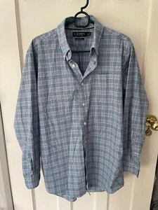 Mens Lauren By Ralph Lauren Slim Fit Stretch Non Iron Checked Shirt 16 32/33 - Picture 1 of 4