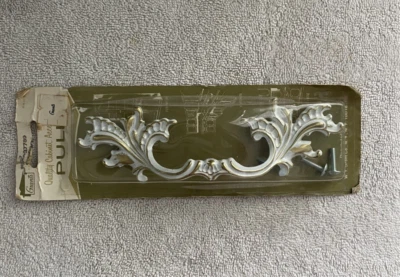 Vintage Drawer Pull Leafy Handles Solid Brass with Ivory Overlay New in Box - Image 1 of 4