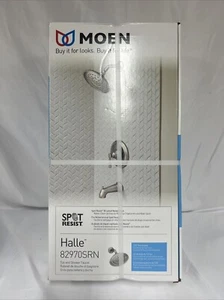 🆕 Juego de grifos de ducha Moen 82971SRN Halle con válvula, cabezal de 7" - níquel cepillado $176 - Imagen 1 de 1