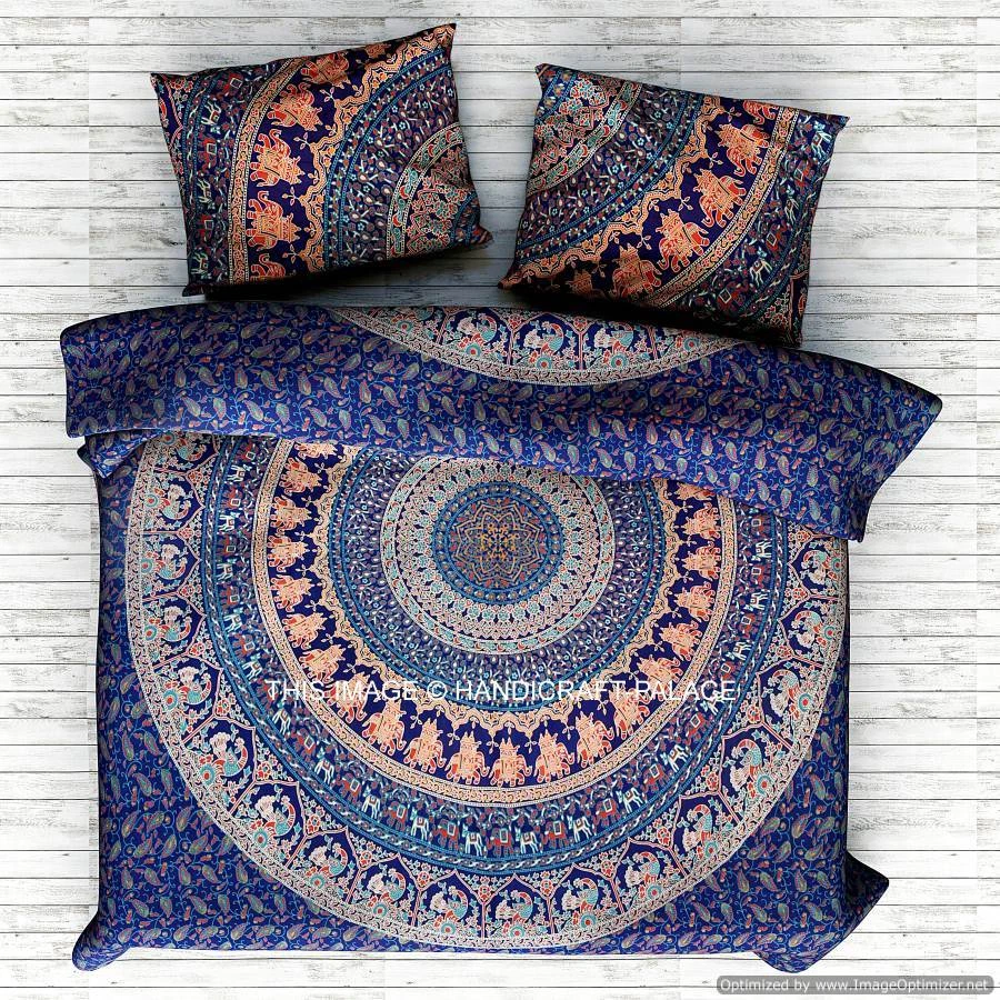 Edredom indiano Doona capa edredom mandala hippie boêmio queen conjunto de capa de edredom - Imagem 1 de 1