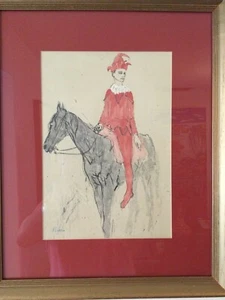 Pablo Picasso Ein seltener früher Lithographie Druck "Narr zu Pferd" signiert gerahmt - Bild 1 von 11