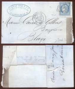 Old Classic Cover, S030 France Sc58 Ceres, Jan. 29. 1872. - Picture 1 of 1