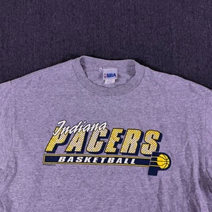 Vintage NBA Herren grau klassischer Look Indiana Pacers Basketball T-Shirt Größe Large - Bild 1 von 10