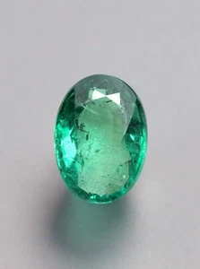 1.78 Carat Transparent Green Natural Loose Zambian Emerald-Oval Cut - Picture 1 of 9