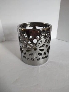 Kerzenständer Metall silberfarben glänzend - Bild 1 von 4