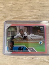 Jazz Chisholm Jr. 2023 Topps Series 1 1ST EDITION HOT PINK FOIL #'d 8/10 Marlins