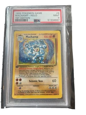1999 pokemon 1st edition holo machamp Psa 9 Mint Condition! - Image 1 of 2
