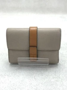 LOEWE Folded Wallet Trifold Leather Cream Womens Used - Picture 1 of 6