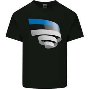T-Shirt Curled Estland Flag Estnian Day Football Herren leicht Baumwolle - Bild 1 von 31