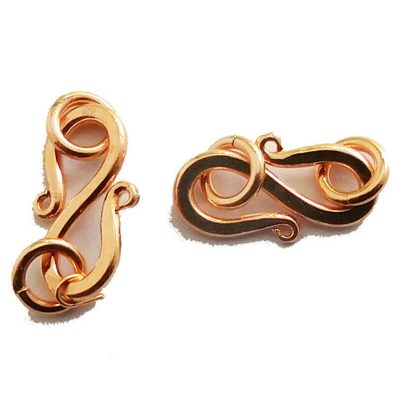 8 PCS 17X9MM SOLID COPPER S HOOK GENUINE COPPER  853 ATL-265 - Image 1 of 1