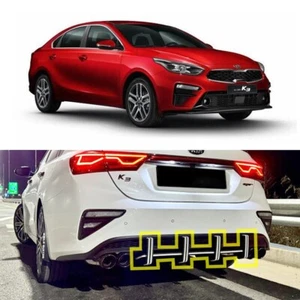 Rear Bumper Diffuser Body Kit Matt Black & White (Fits: 19 23 Forte Cerato K3) - Picture 1 of 7
