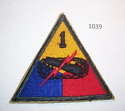 U S Army 1st Armored Division Class A Sew on Patch, 3.5" Long, 4" Wide - Image 1 of 2