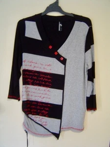 Quality Sue STRETCHY RED TRIMMED TS 14+ TAKING SHAPE 3/4/sl TOP Plus size 16 - Picture 1 of 6